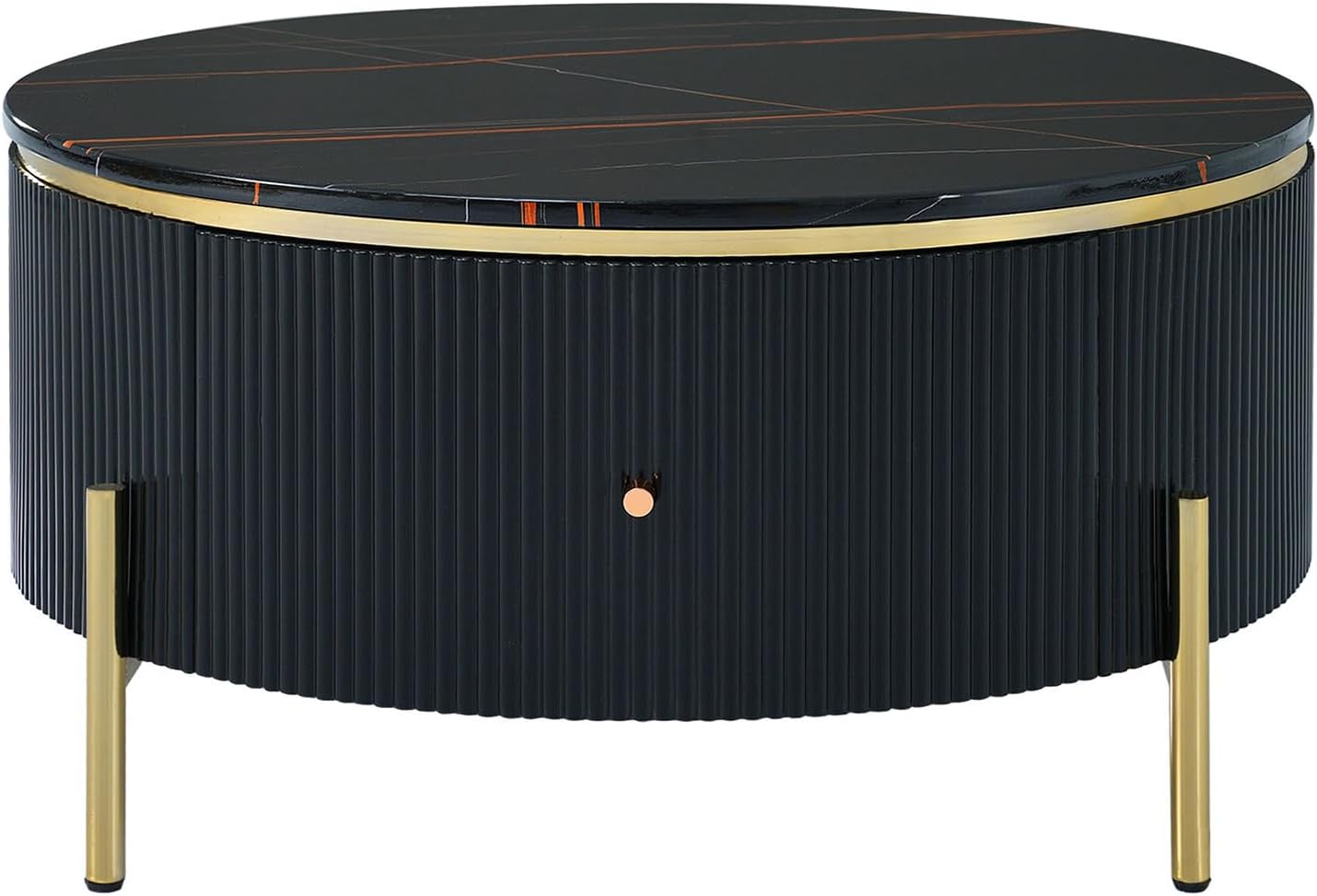 Round Coffee Table with Storage 31.5in