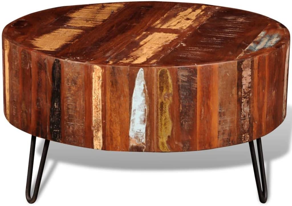 vidaXL Round Reclaimed Wood Coffee Table