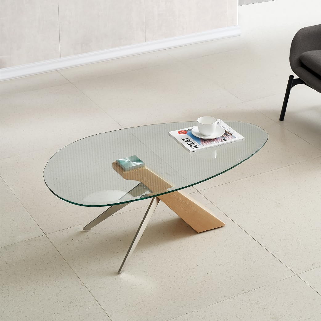 Marco Furniture Gucci Round Glass Coffee Table Walnut