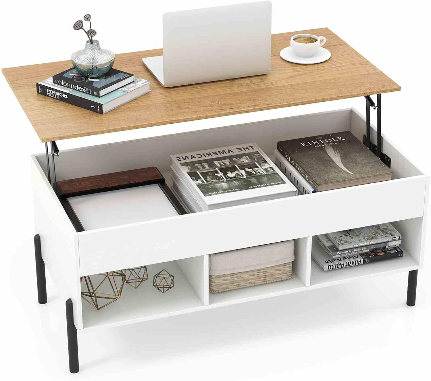 Costway Lift-Top Coffee Table Black