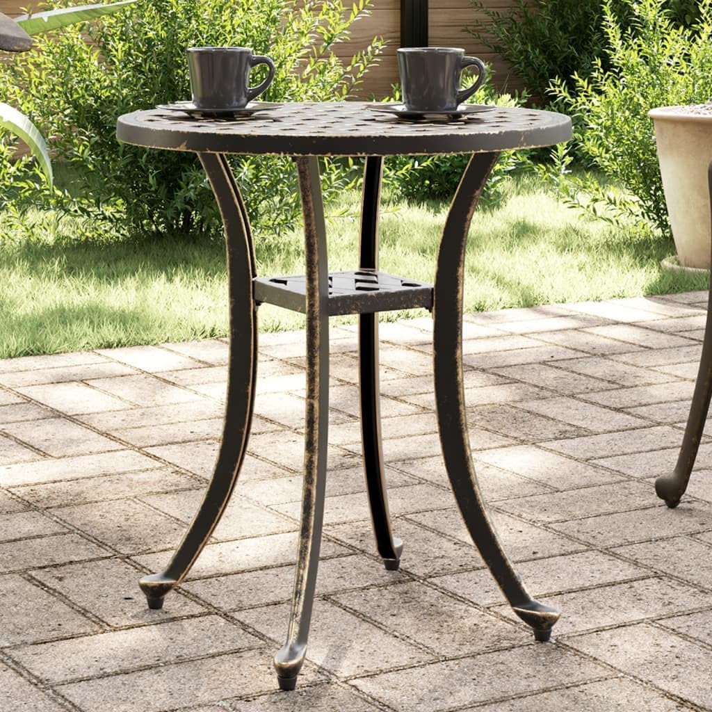 Bronze Aluminum Round Garden Table 48×53 cm