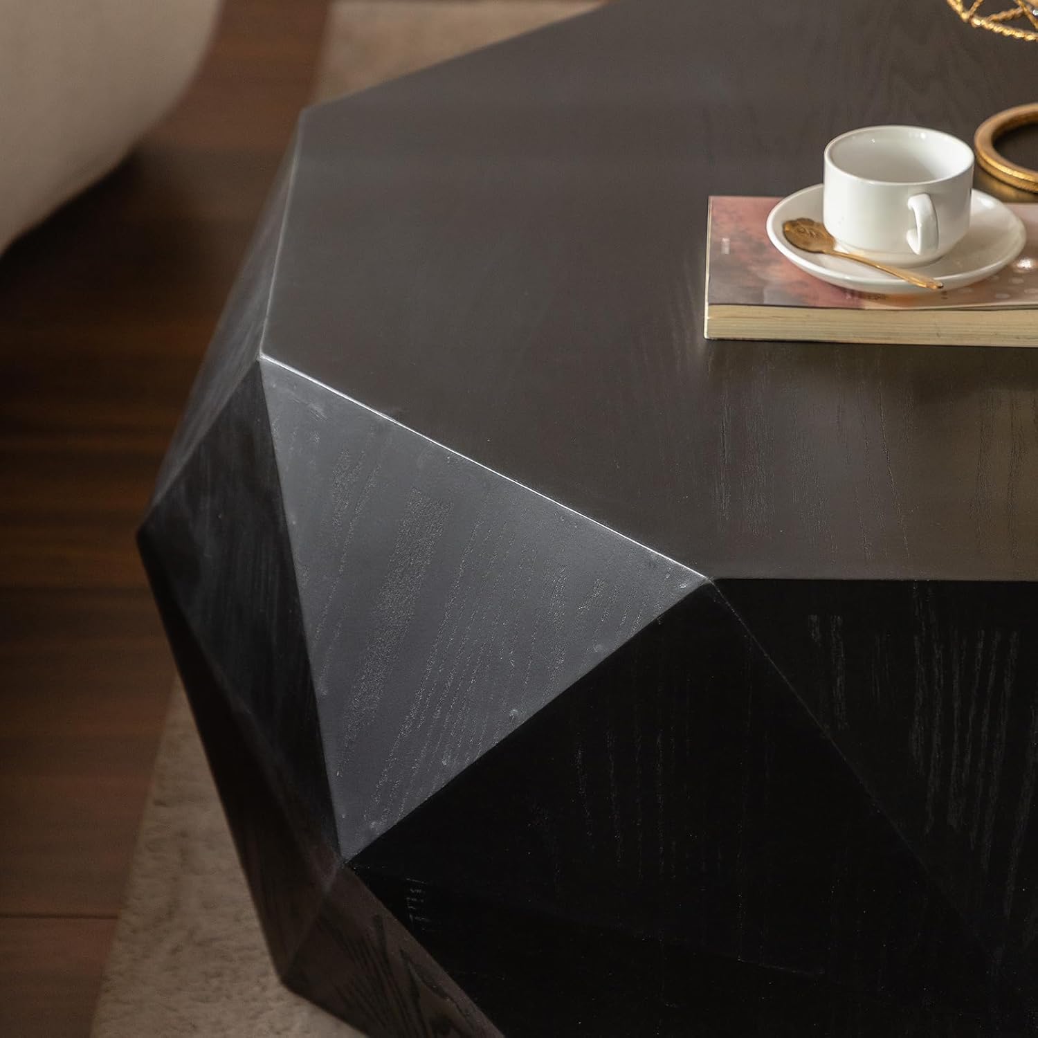QVK Retro Geometric Coffee Table – Black