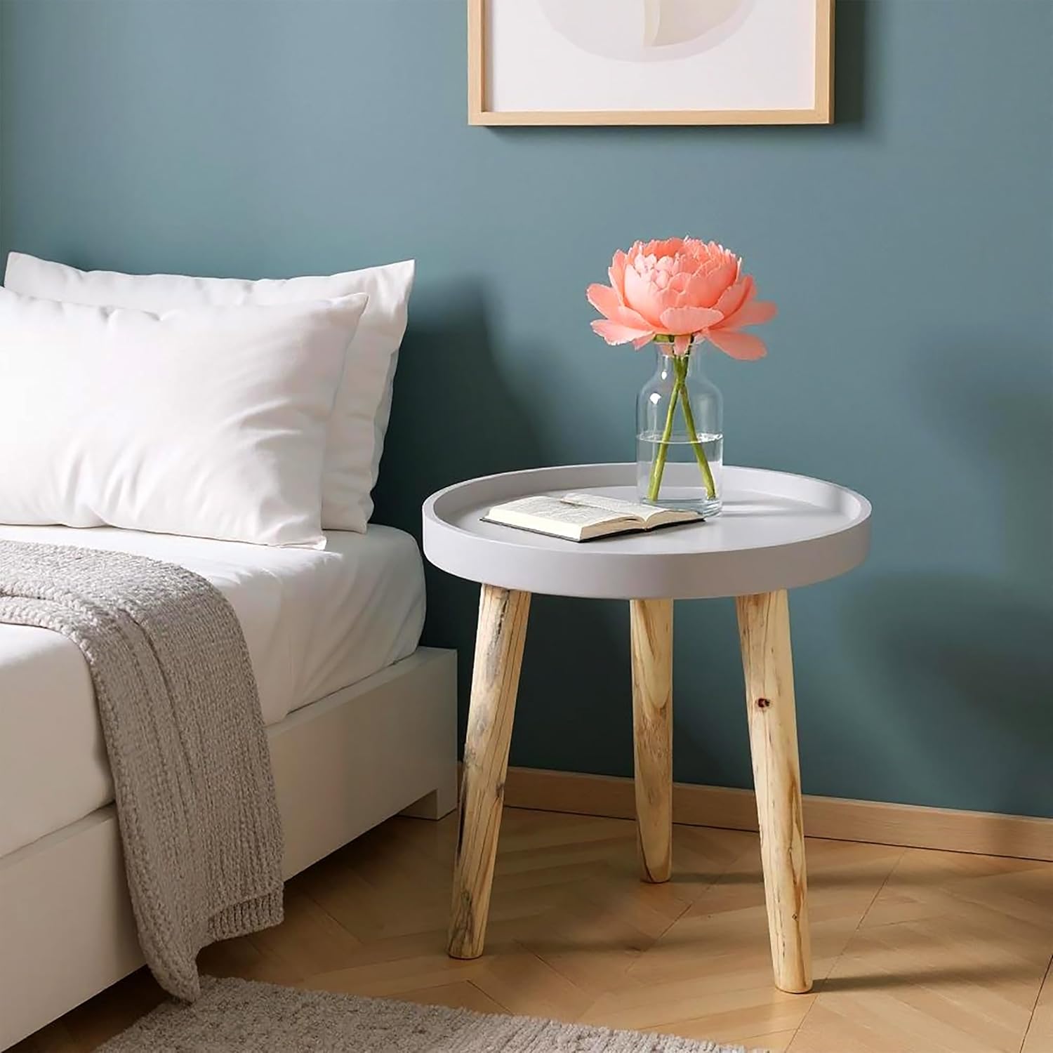 Decorative Wooden Side Table 36×30 cm Grey