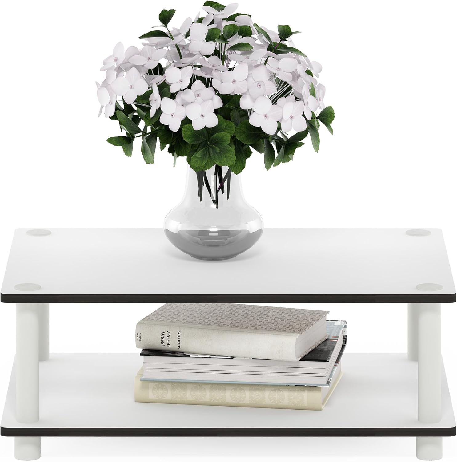 Furinno Turn-N-Tube Just 2-Tier No Tools Coffee Table, White