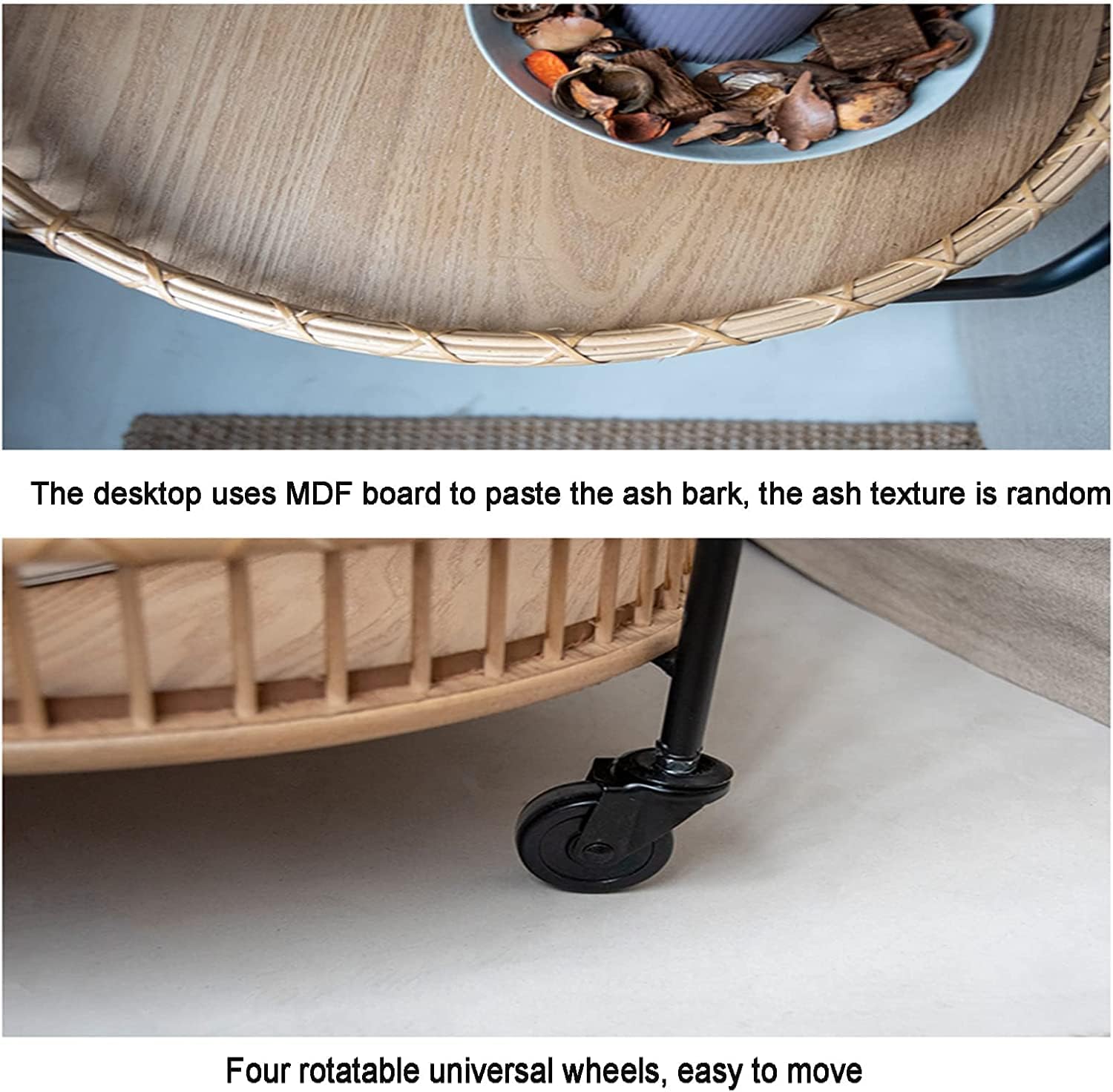 Movable Round Coffee Table