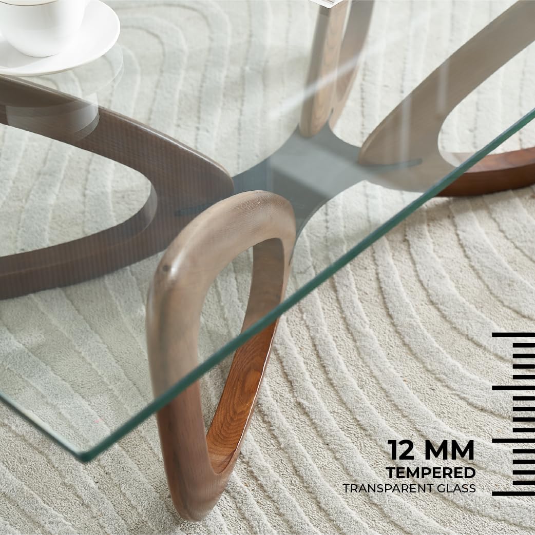 Marco Furniture Gucci Round Glass Coffee Table Walnut