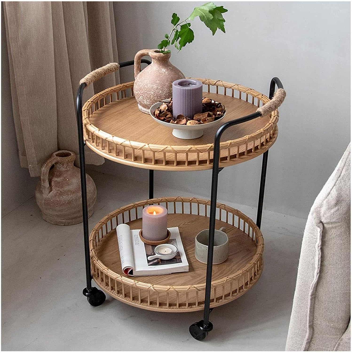 Movable Round Coffee Table