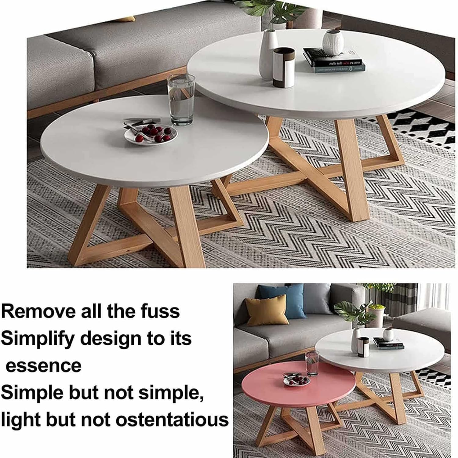 Round Yellow Coffee Table 70cm