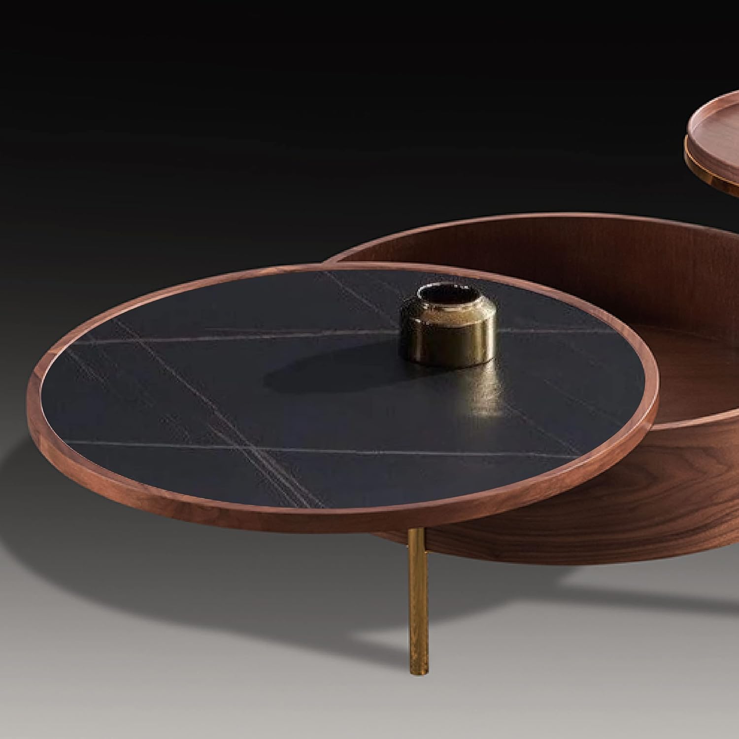 White Round Smart Coffee Table 80cm