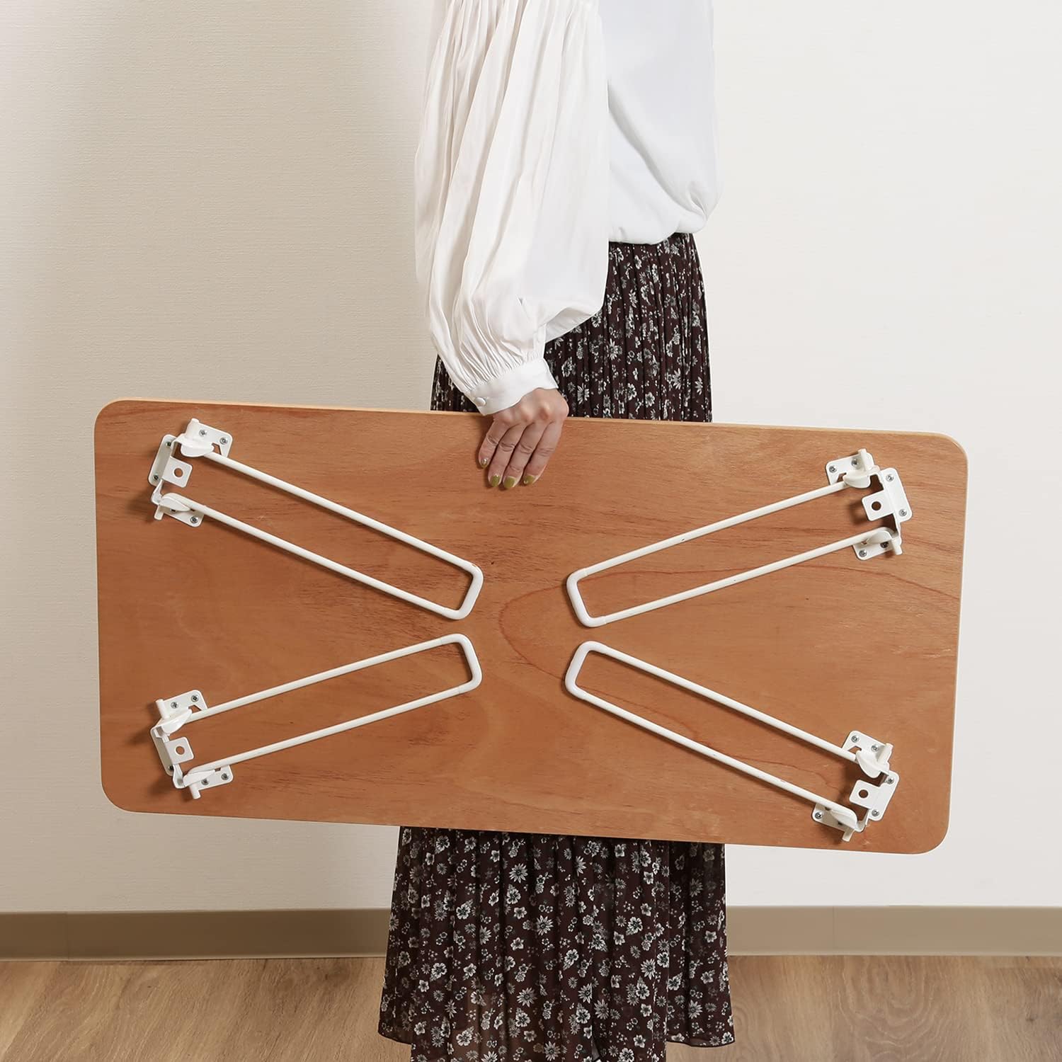 Fuji Trade Veneer Folding Low Table 60 cm Brown