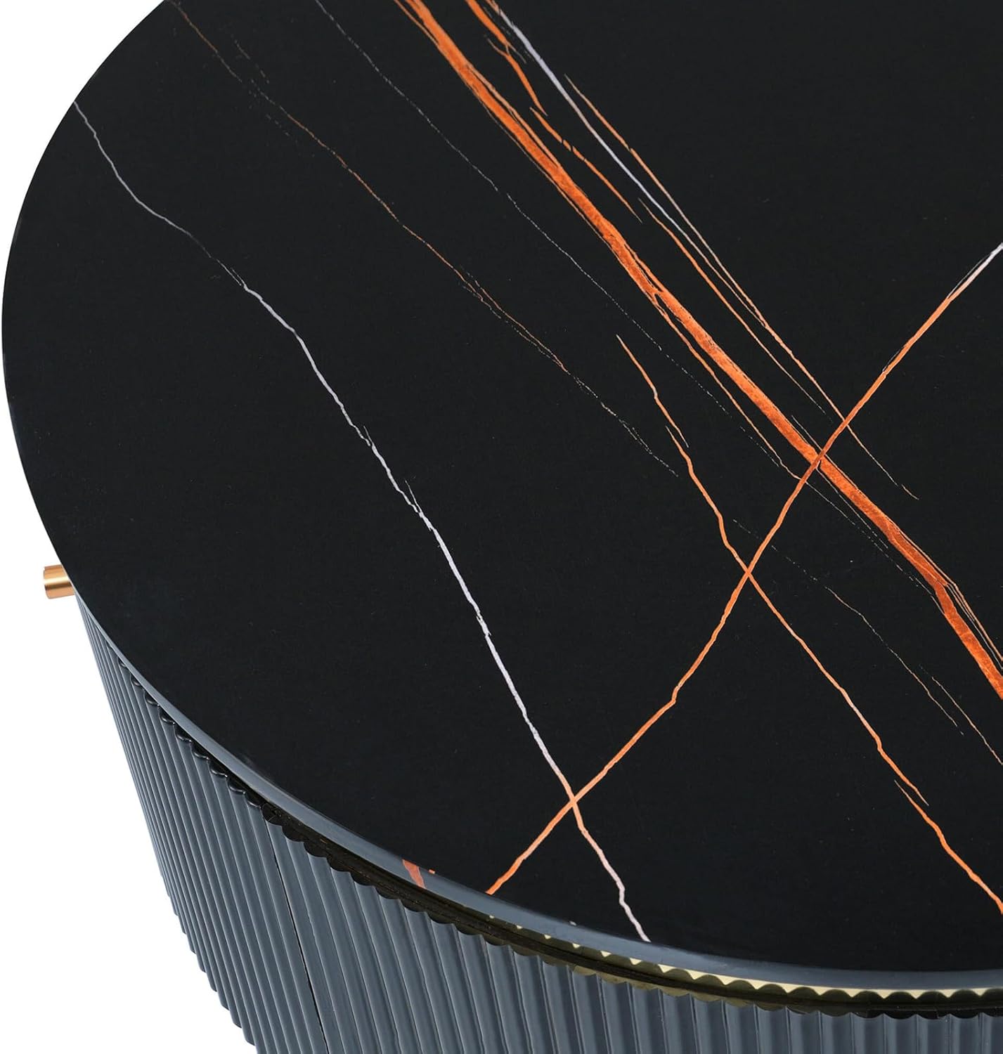 Round Coffee Table with Storage 31.5in