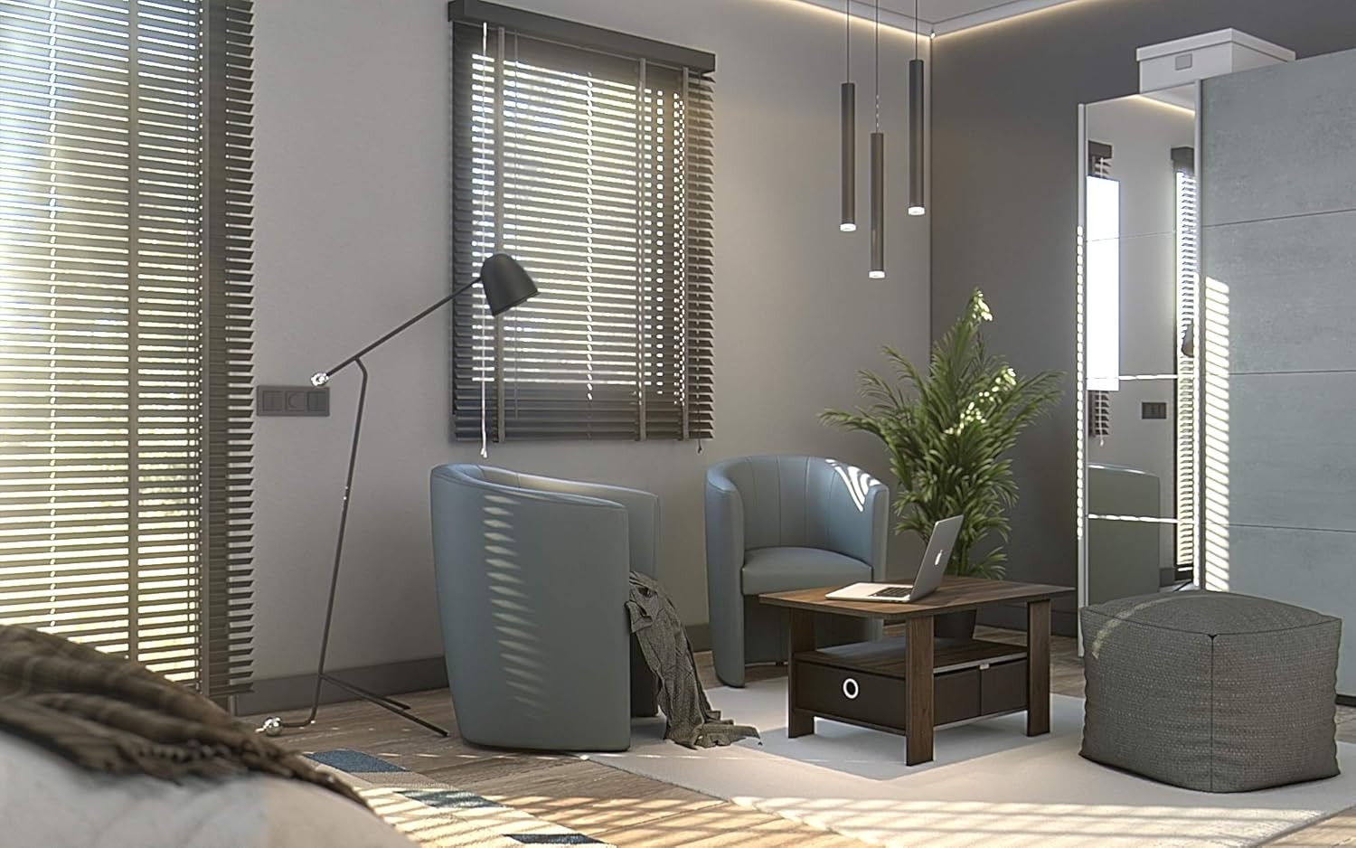 Furinno Andrey Coffee Table, White/Black