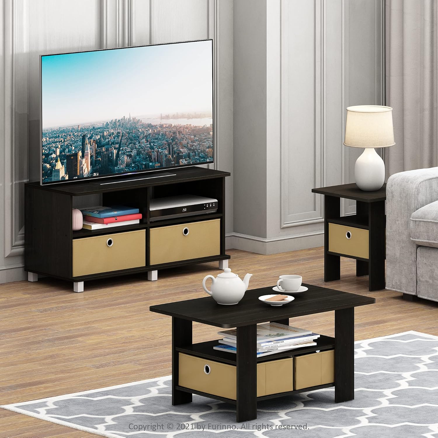 Furinno Andrey Coffee Table Grey/Black