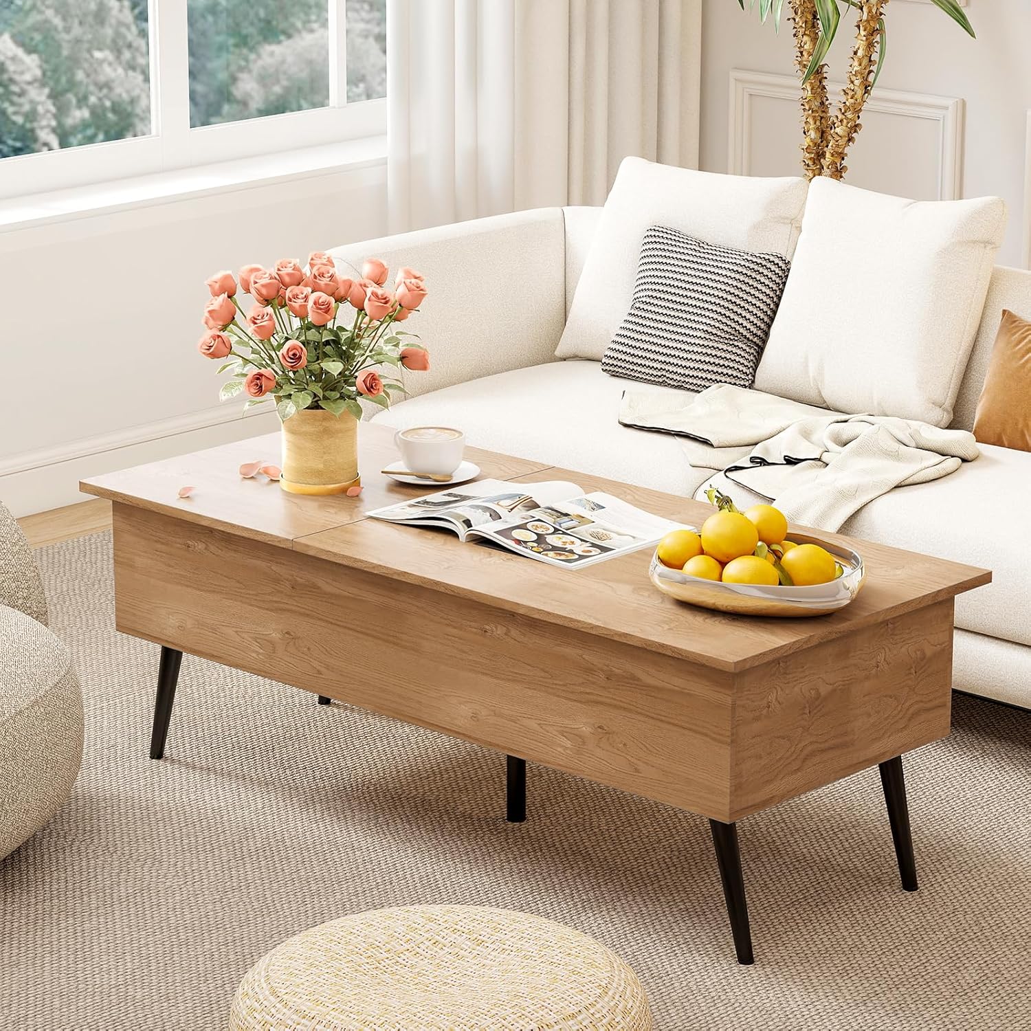 Costway Lift-Top Coffee Table Black