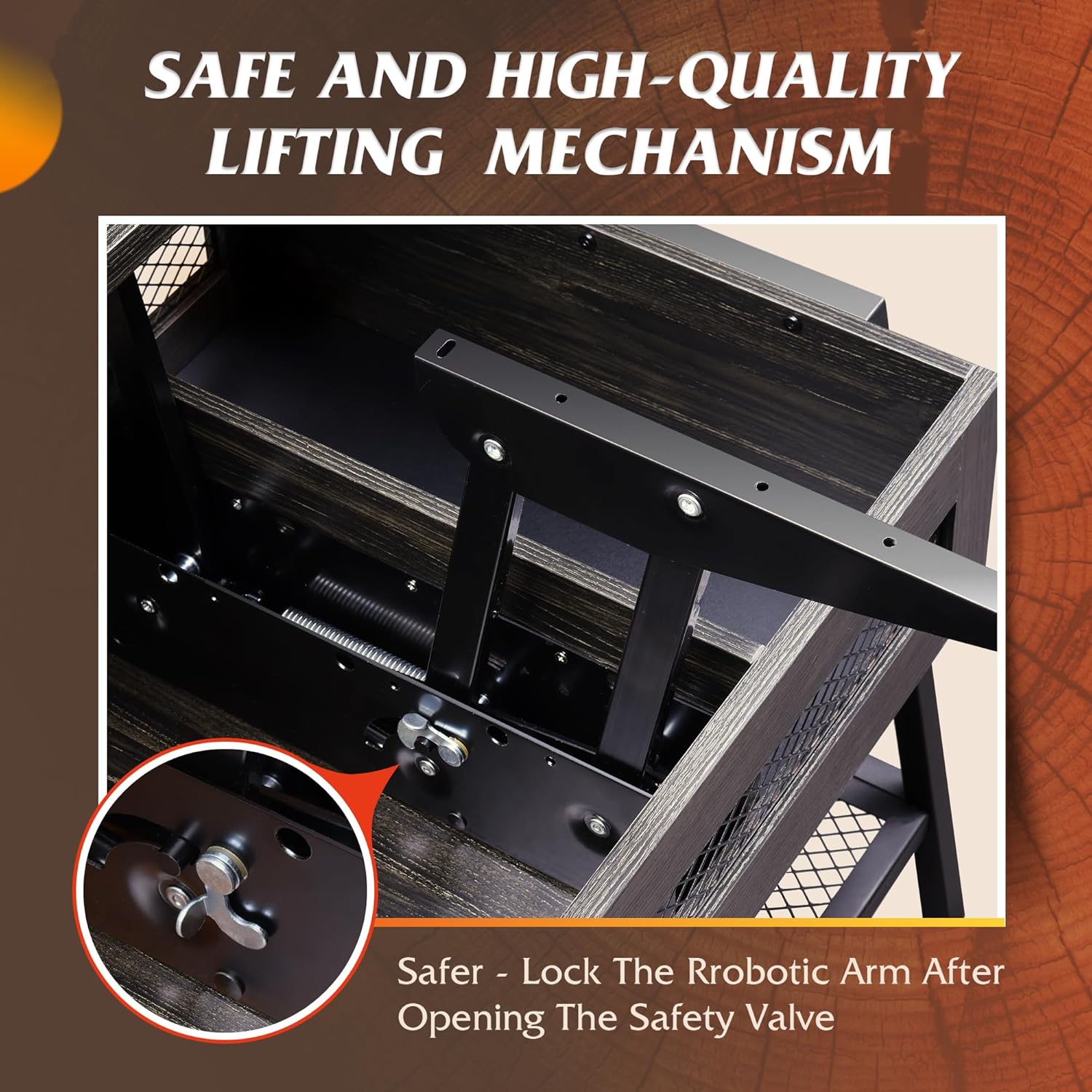 WLIVE Lift Top Multi-Function Coffee Table – Black