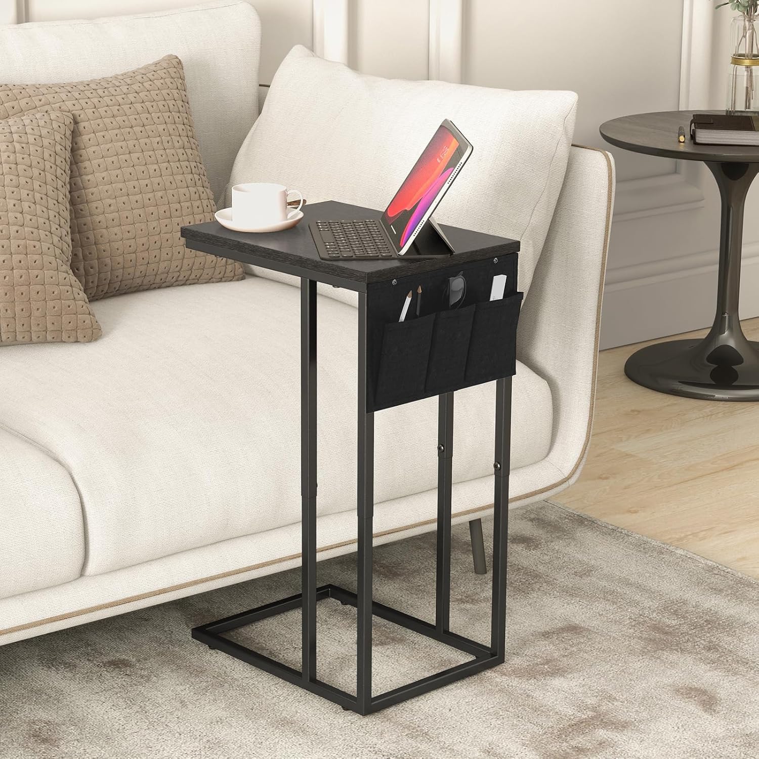 Livofloral C-Shape Side Tables Set 40×30×64 cm