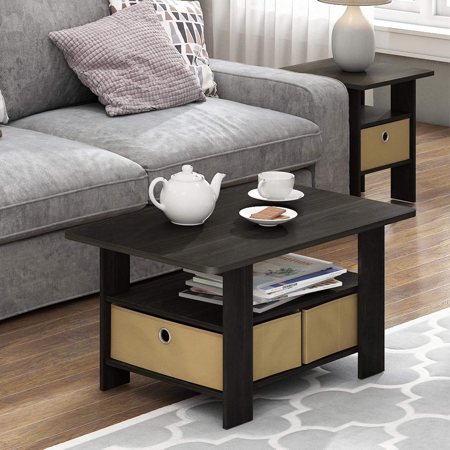 Furinno Andrey Coffee Table Grey/Black