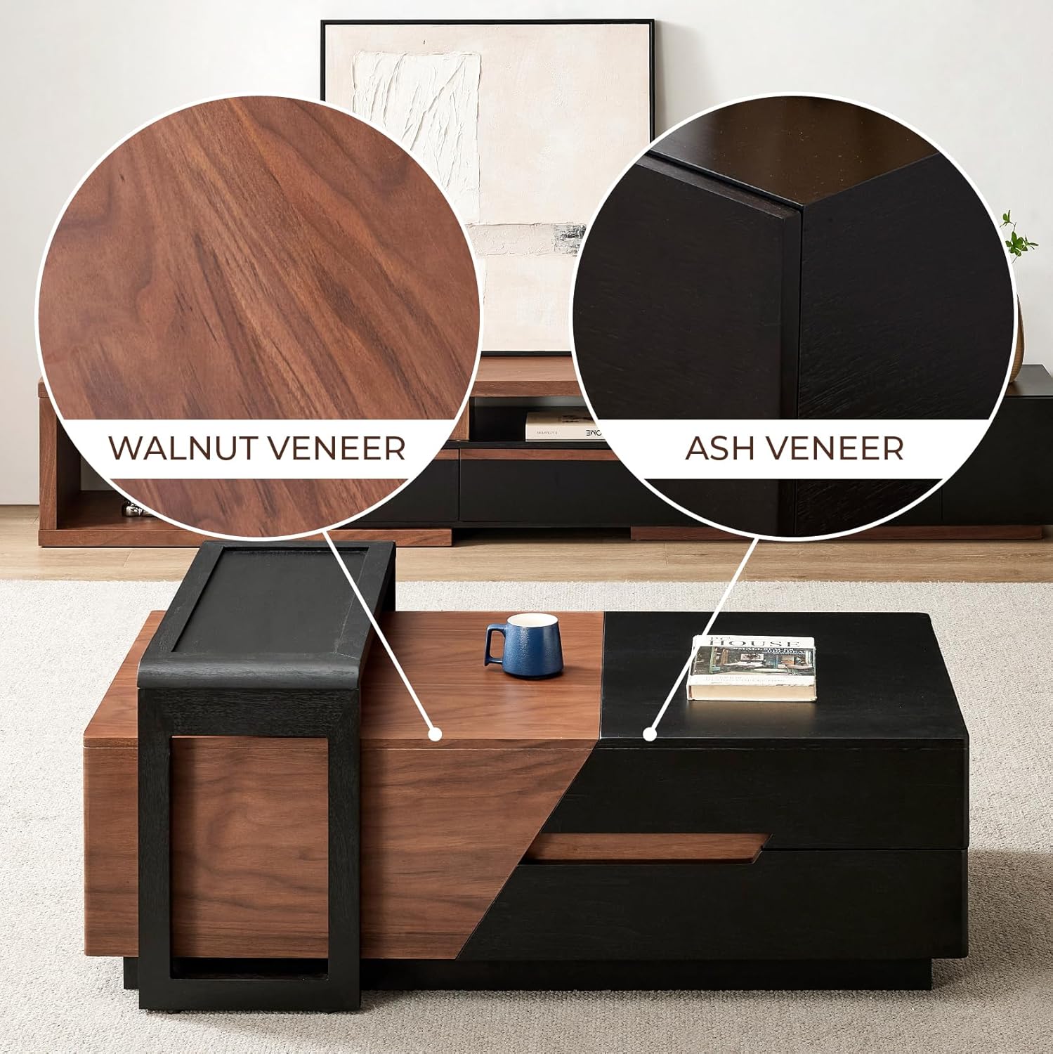 Marco White Coffee Table with Storage 130cm