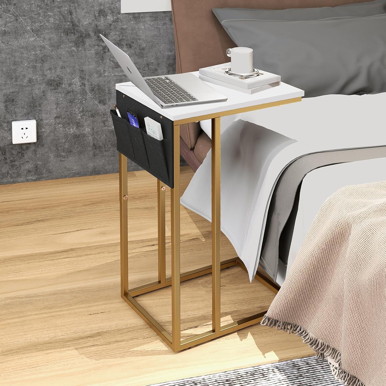 Livofloral C-Shape Side Tables Set 40×30×64 cm