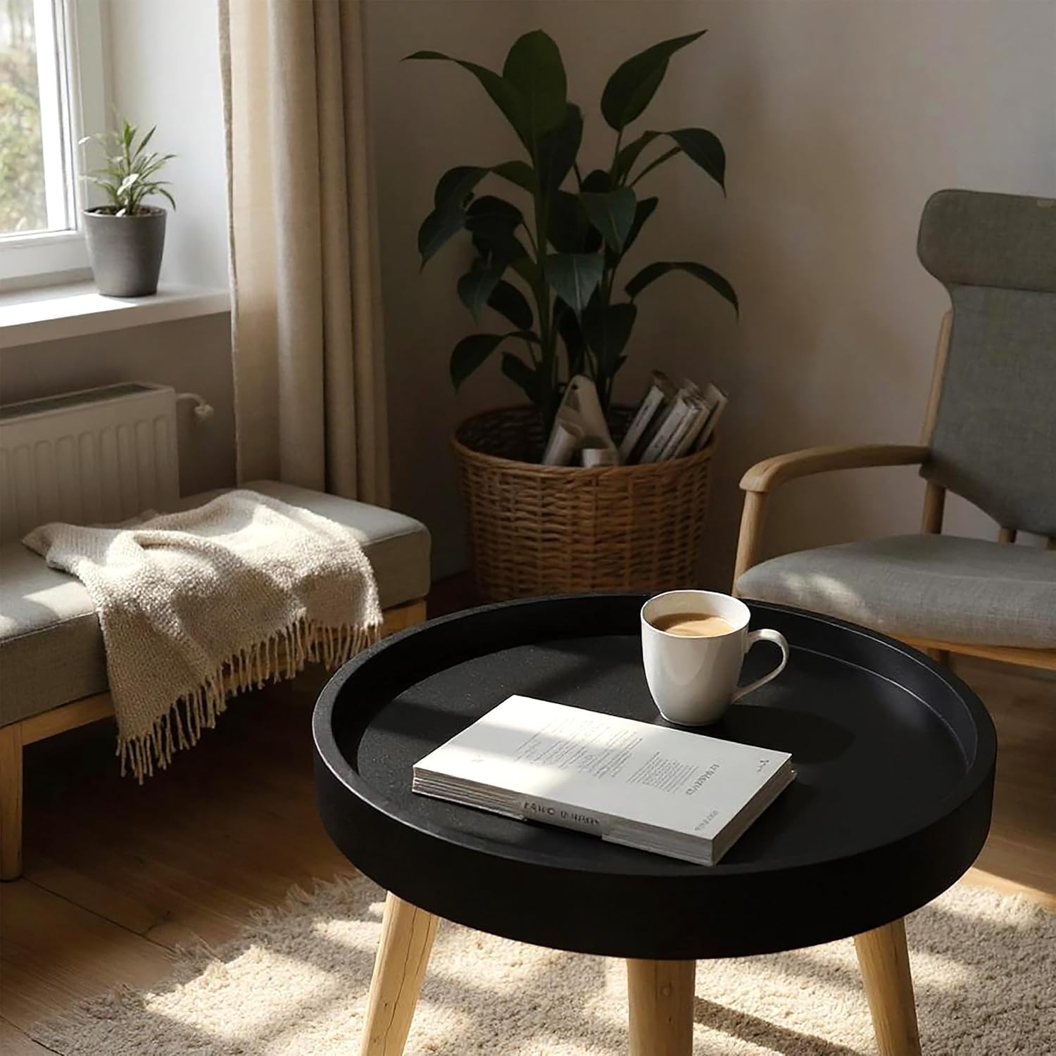 Decorative Wooden Side Table 36×30 cm Grey