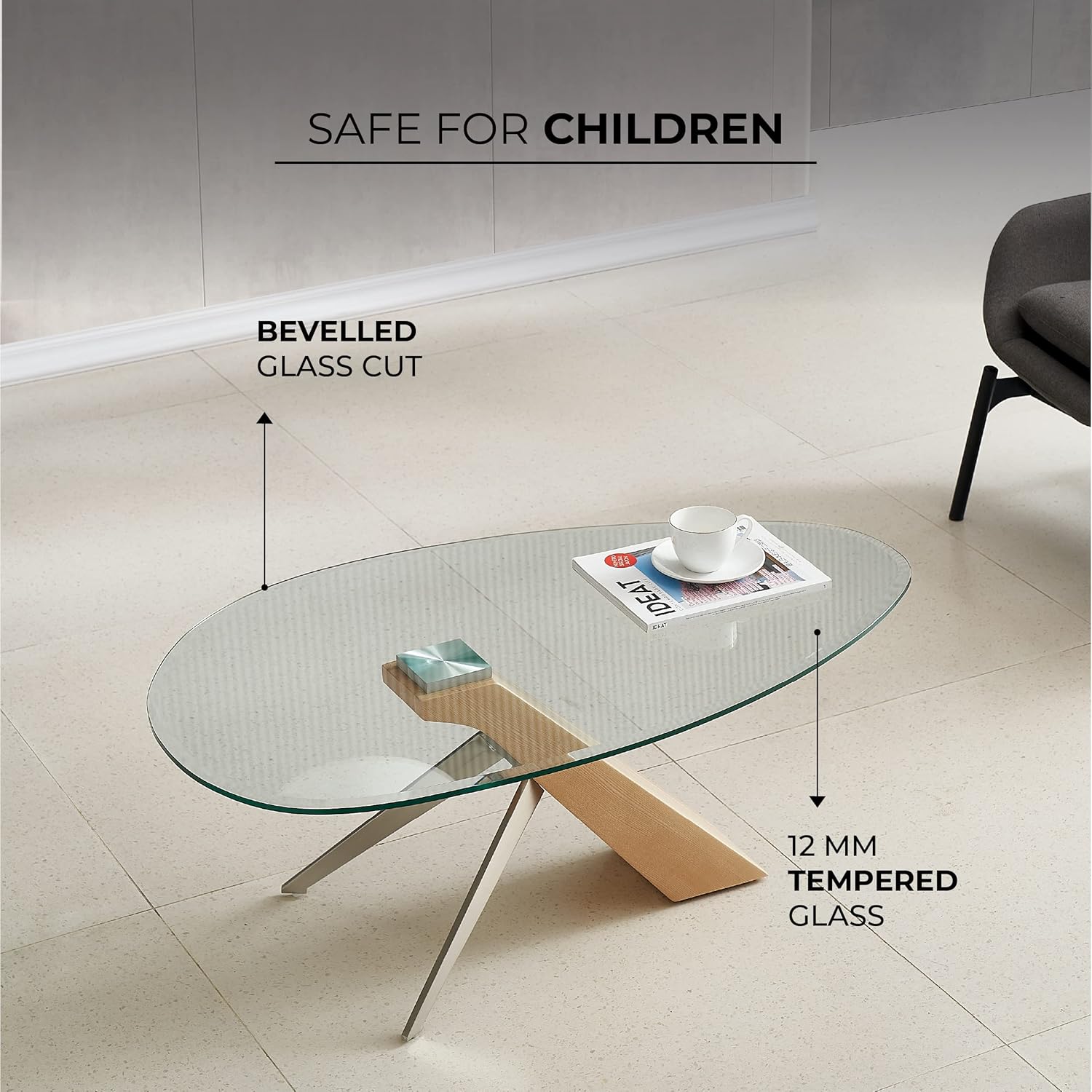 Marco Furniture Gucci Round Glass Coffee Table Walnut