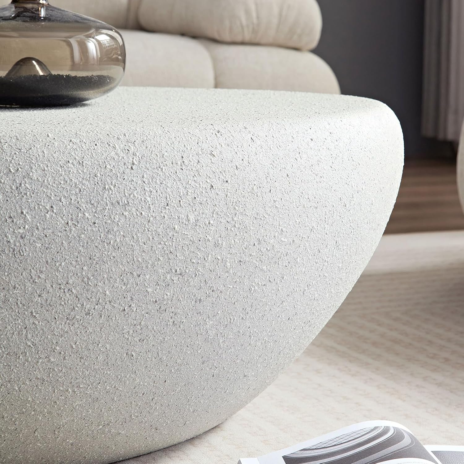 QVK Round Matte Rock Coffee Table 43.3in