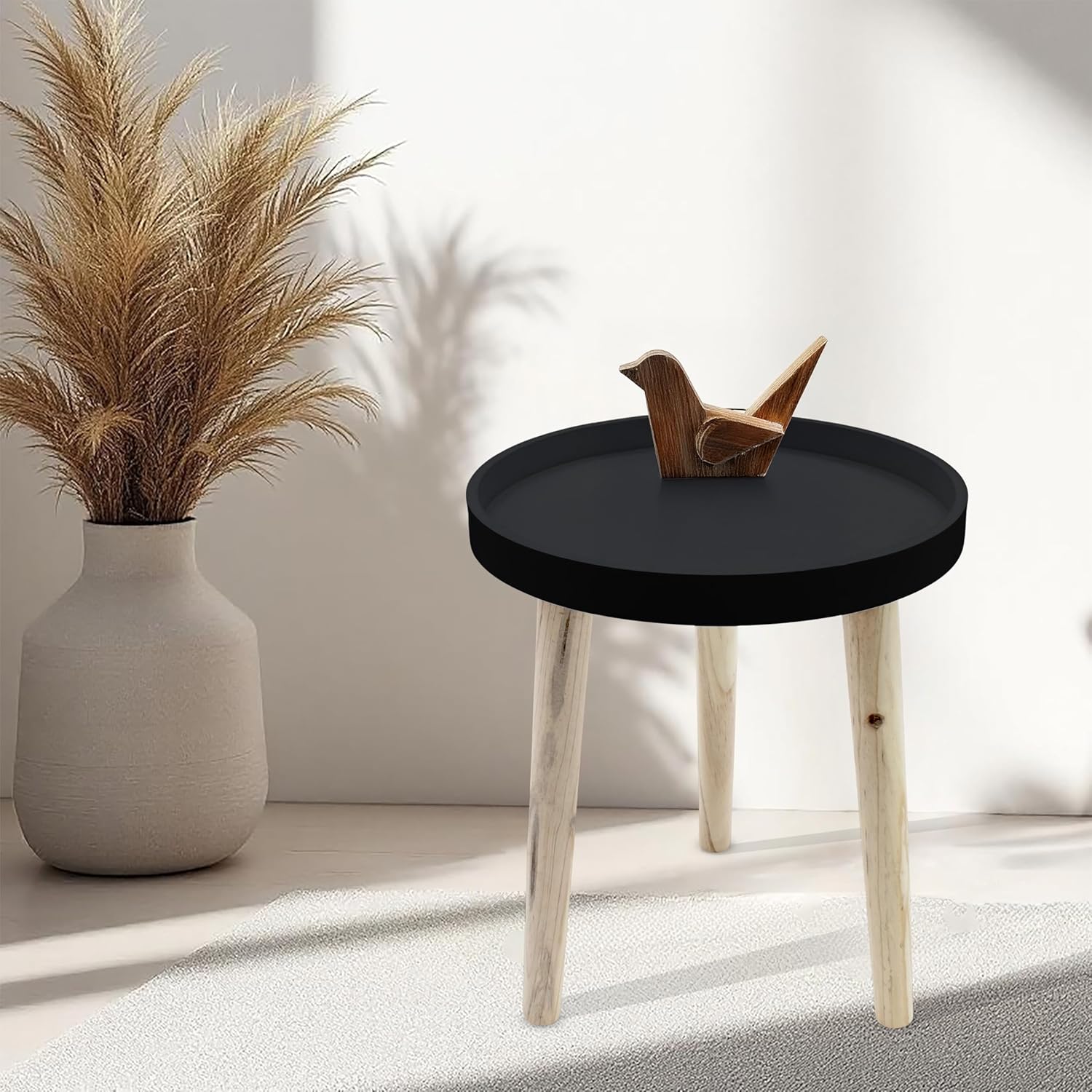 Decorative Wooden Side Table 36×30 cm Grey