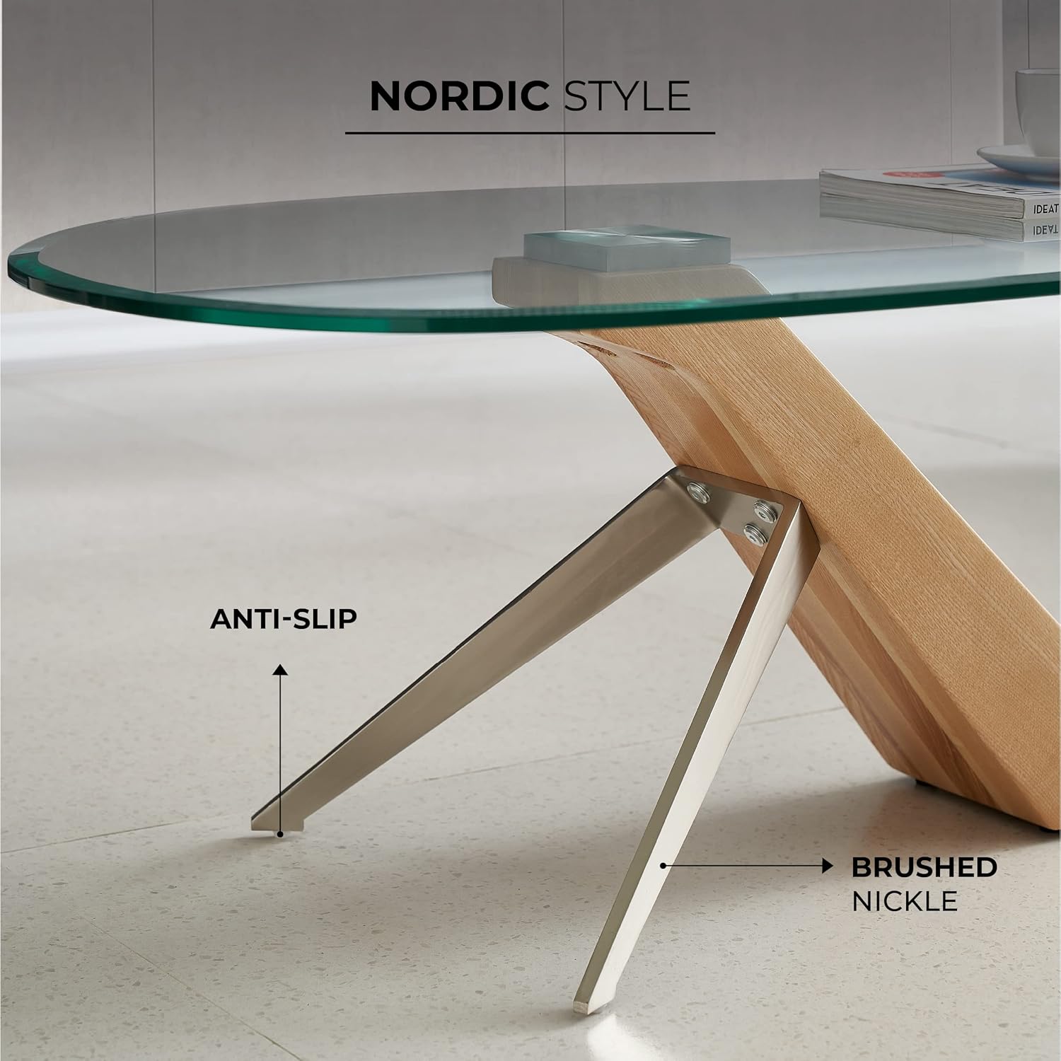 Marco Furniture Gucci Round Glass Coffee Table Walnut