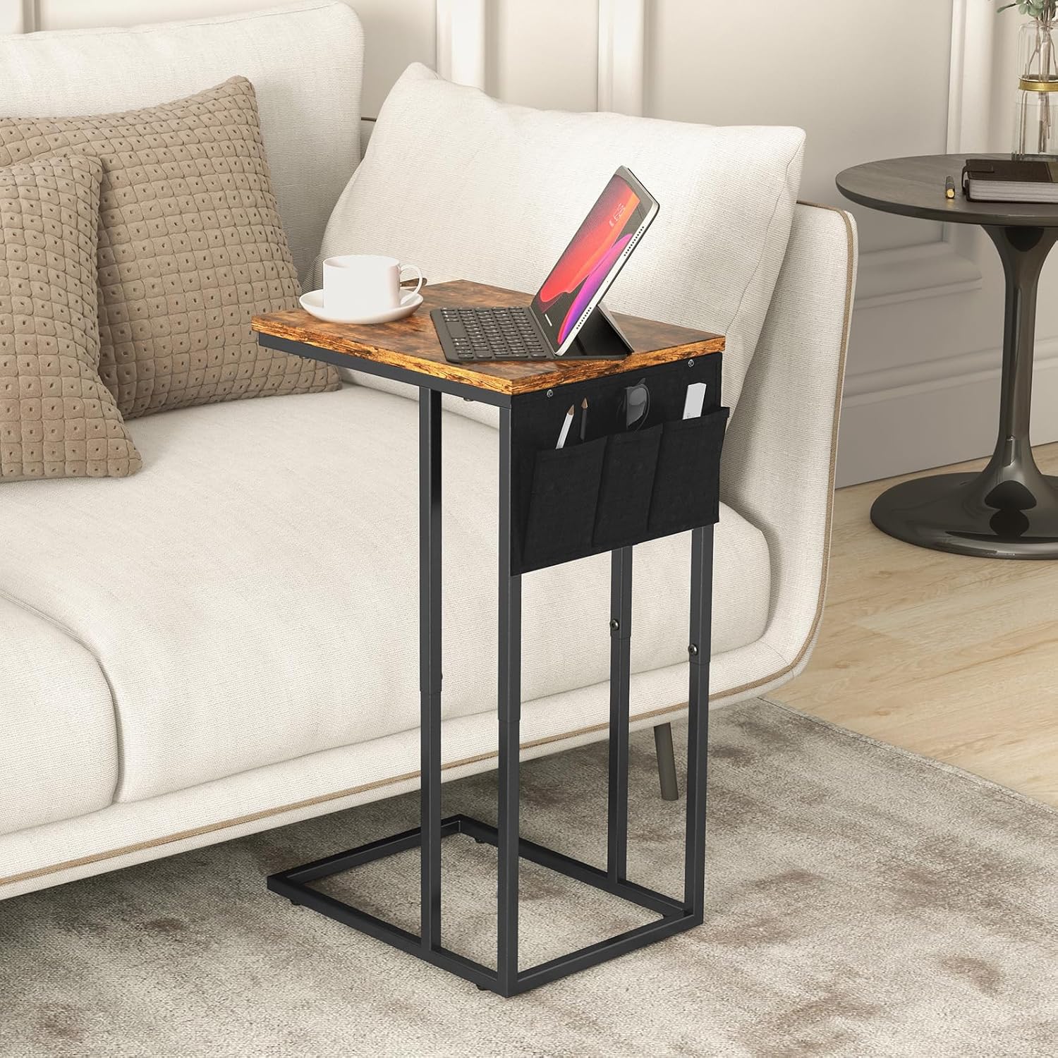 Livofloral C-Shape Side Tables Set 40×30×64 cm