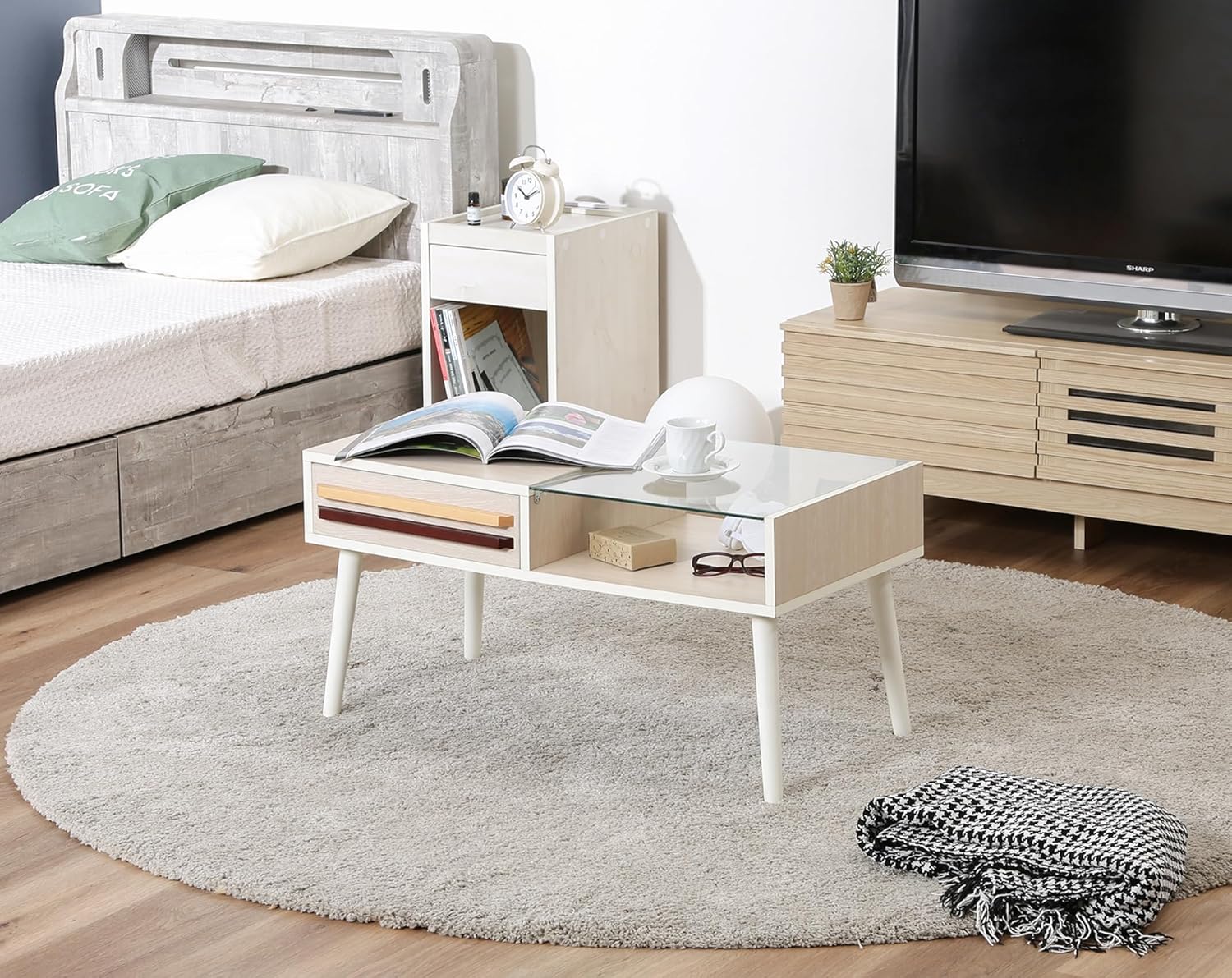 Fuji trade living room table Oslo HH-8040PG WHW 10033