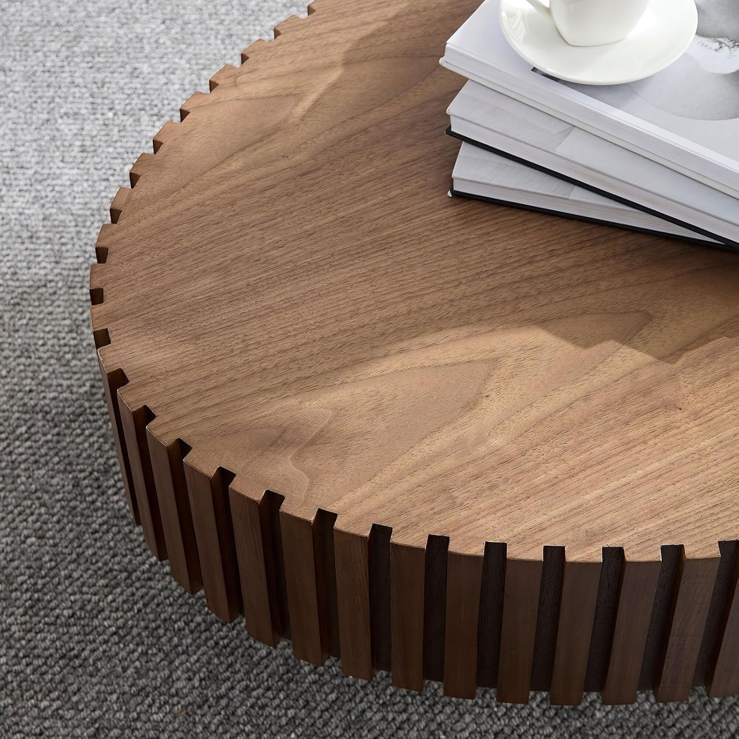 Oval Walnut Coffee Table 43.7in
