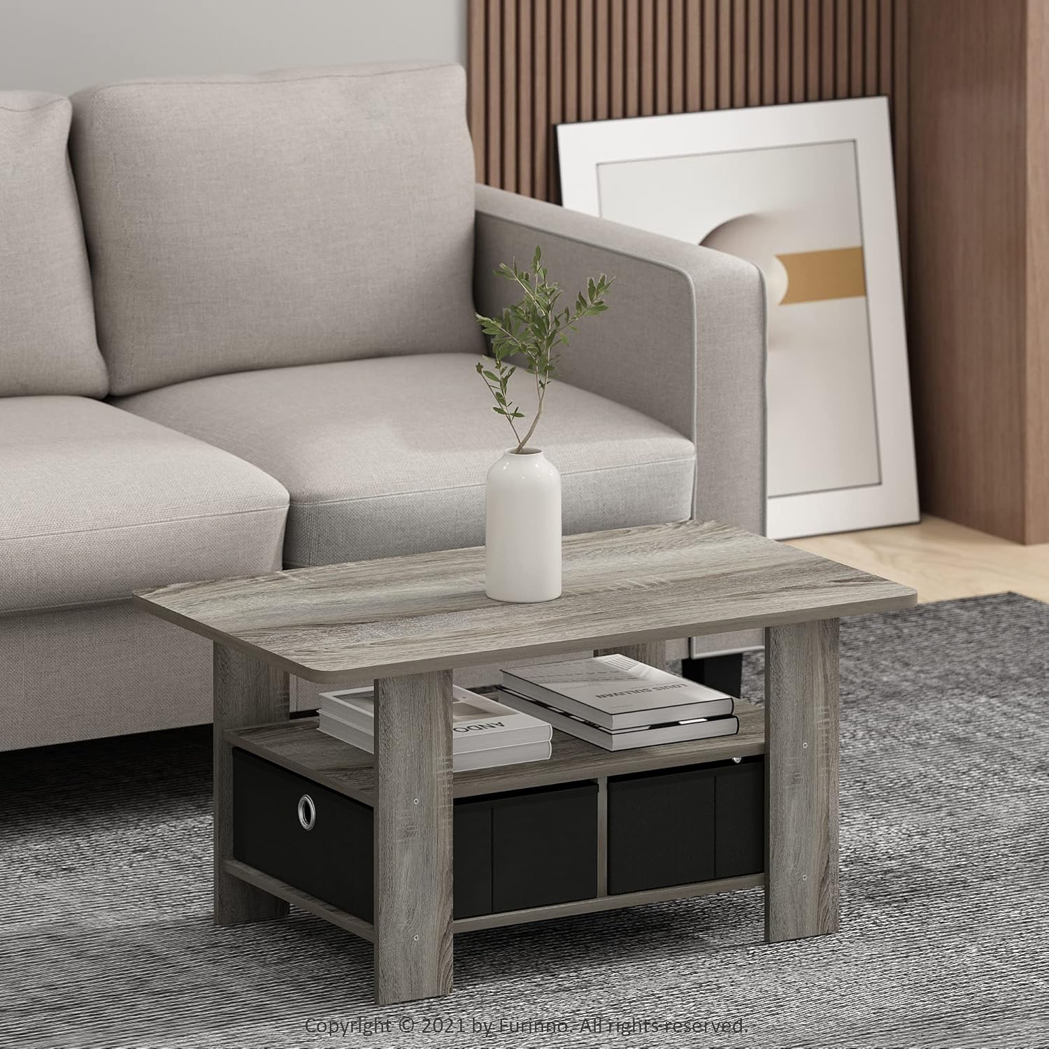Furinno Andrey Coffee Table Grey/Black