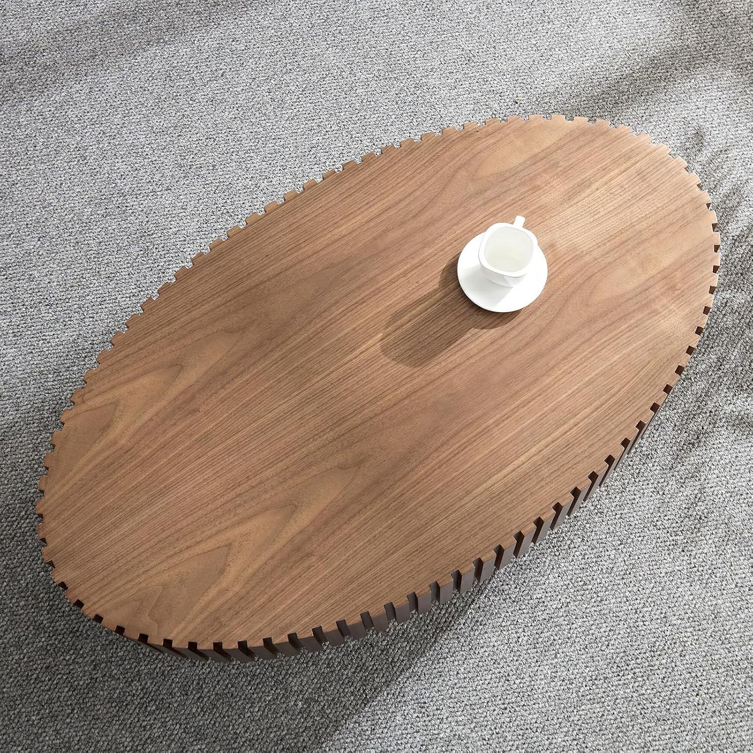 Oval Walnut Coffee Table 43.7in
