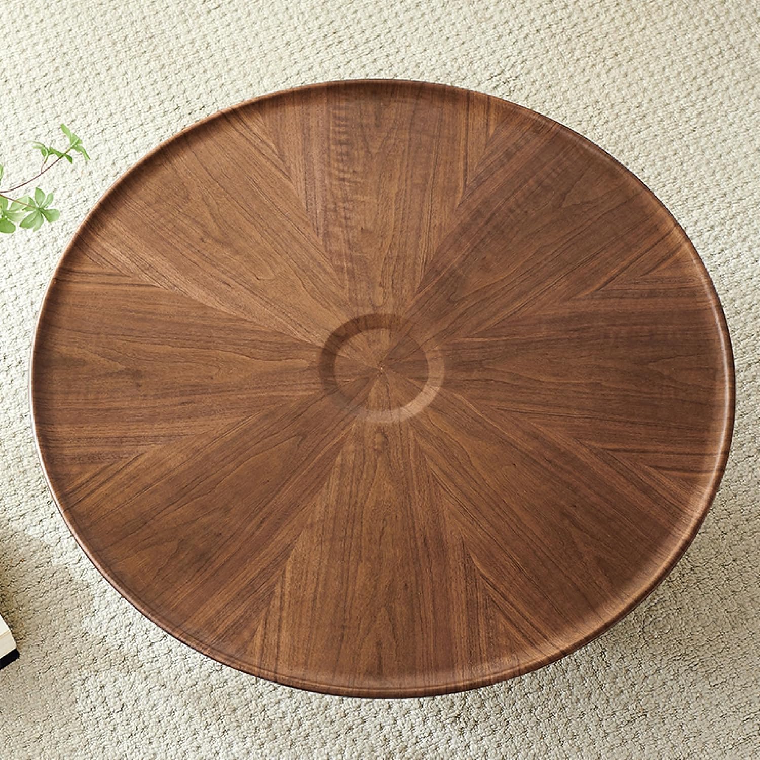 Round Walnut Coffee Table 100cm