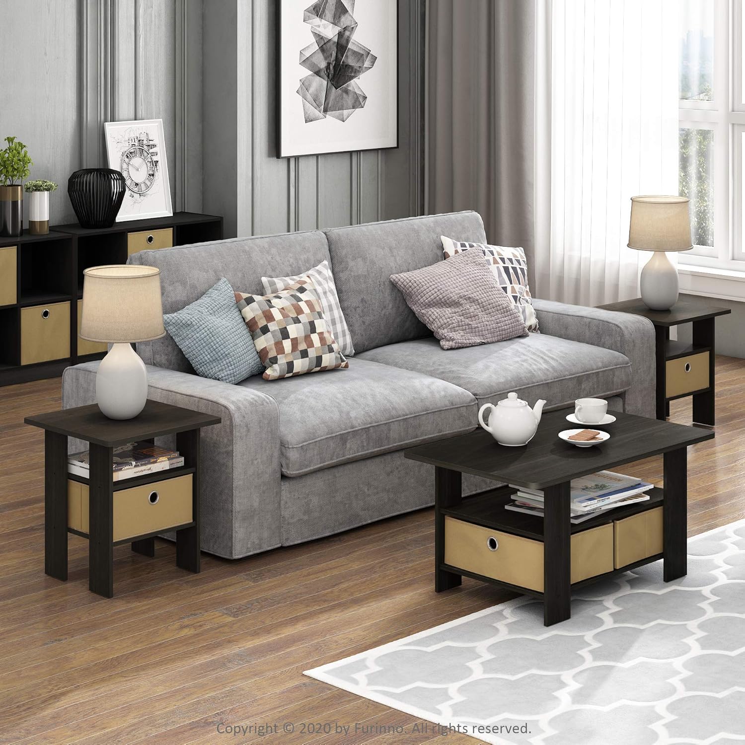 Furinno Andrey Coffee Table Grey/Black