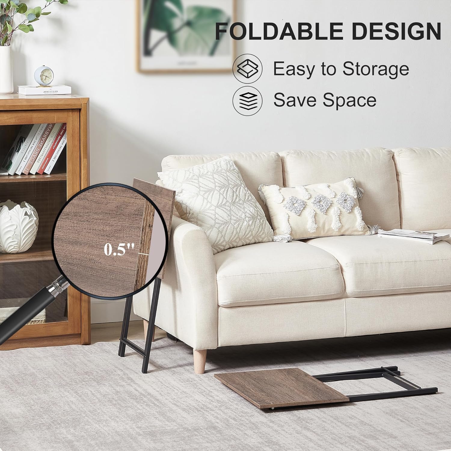 VECELO TV Tray Set of 2 48×38×75 cm